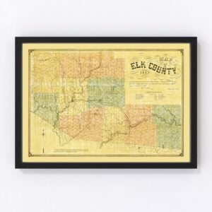 Vintage Map of Elk County, Pennsylvania 1855