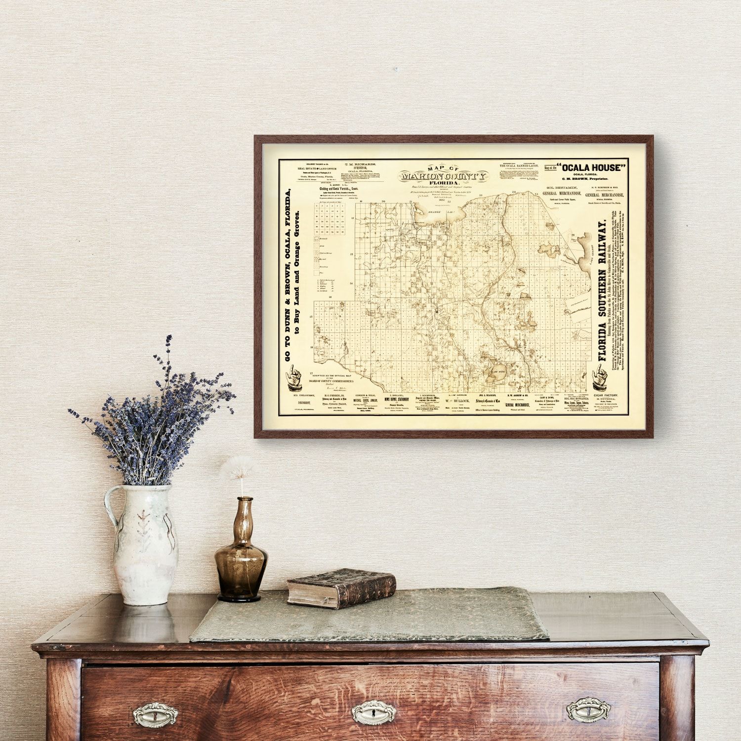 Vintage Map Of Marion County Florida 1883 By Ted S Vintage Art   2997 1 