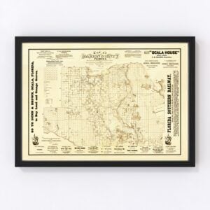 Vintage Map of Marion County, Florida 1883