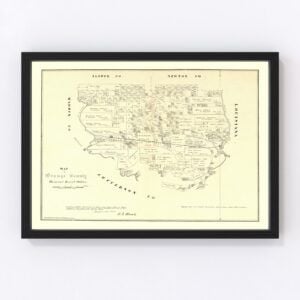 Vintage Map of Orange County, Texas 1880