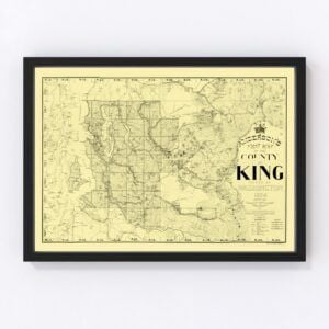 Vintage Map of King County, Washington 1894