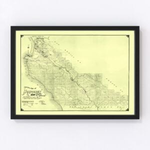 Vintage Map of Monterey County, California 1898
