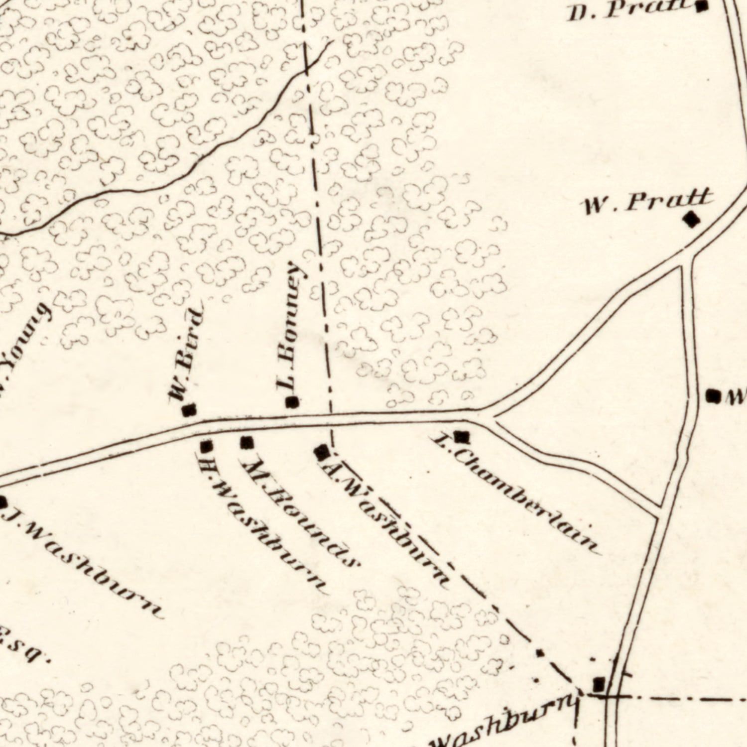 Vintage Map of Bridgewater County, Massachusetts 1848