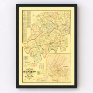 Vintage Map of Sumner County, Tennessee 1878