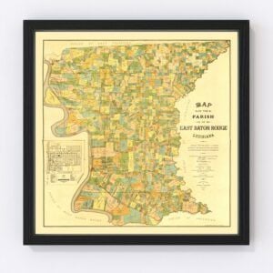 Vintage Map of East Baton Rouge Parish, Louisiana 1895