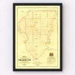 Vintage Map of Franklin Parish, Louisiana 1860