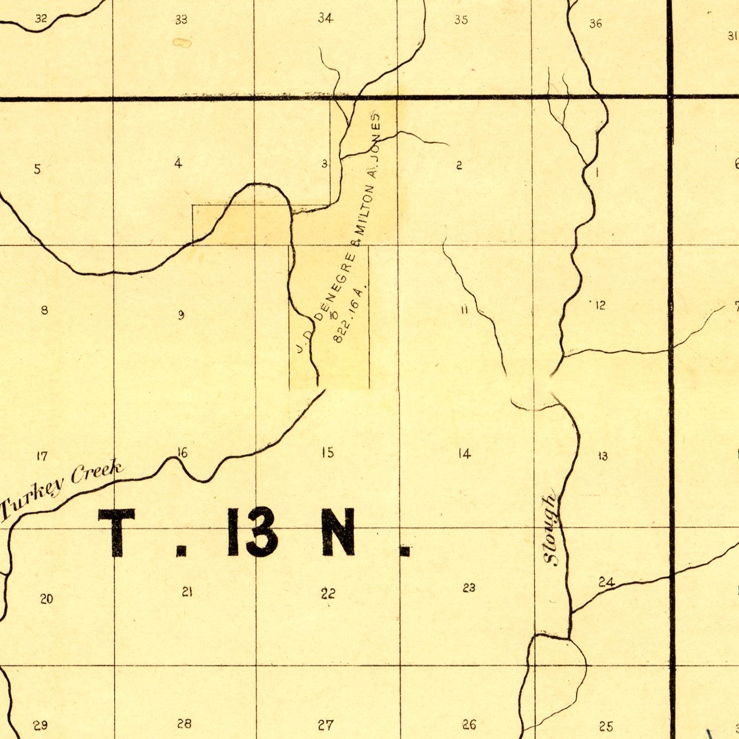 Vintage Map of Franklin Parish, Louisiana 1860
