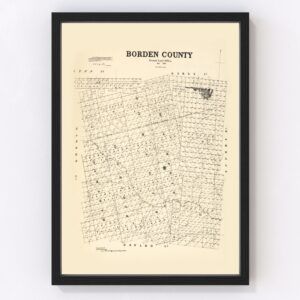 Vintage Map of Borden County, Texas 1892
