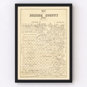 Vintage Map of Briscoe County, Texas 1897