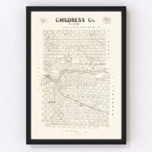 Vintage Map of Childress County, Texas 1891