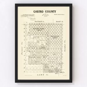 Vintage Map of Castro County, Texas 1891