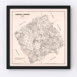 Vintage Map of Coryell County, Texas 1879