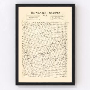 Vintage Map of Howard County, Texas 1890
