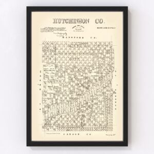 Vintage Map of Hutchinson County, Texas 1891
