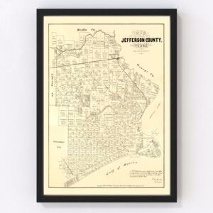Vintage Map of Jefferson County, Texas 1879