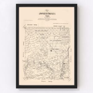 Vintage Map of Jones County, Texas 1879