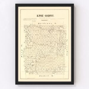 Vintage Map of Knox County, Texas 1879