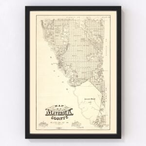 Vintage Map of Maverick County, Texas 1893