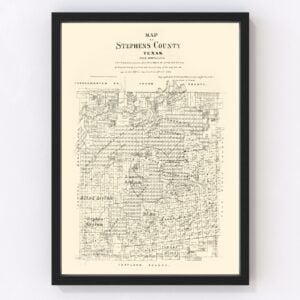 Vintage Map of Stephens County, Texas 1879