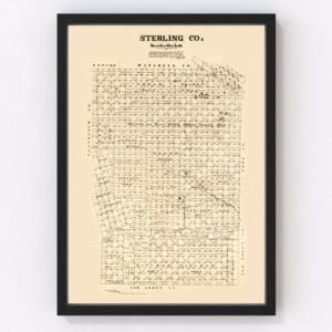 Vintage Map of Sterling County, Texas 1892