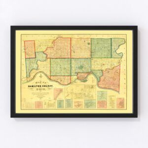 Vintage Map of Hamilton County, Ohio 1856