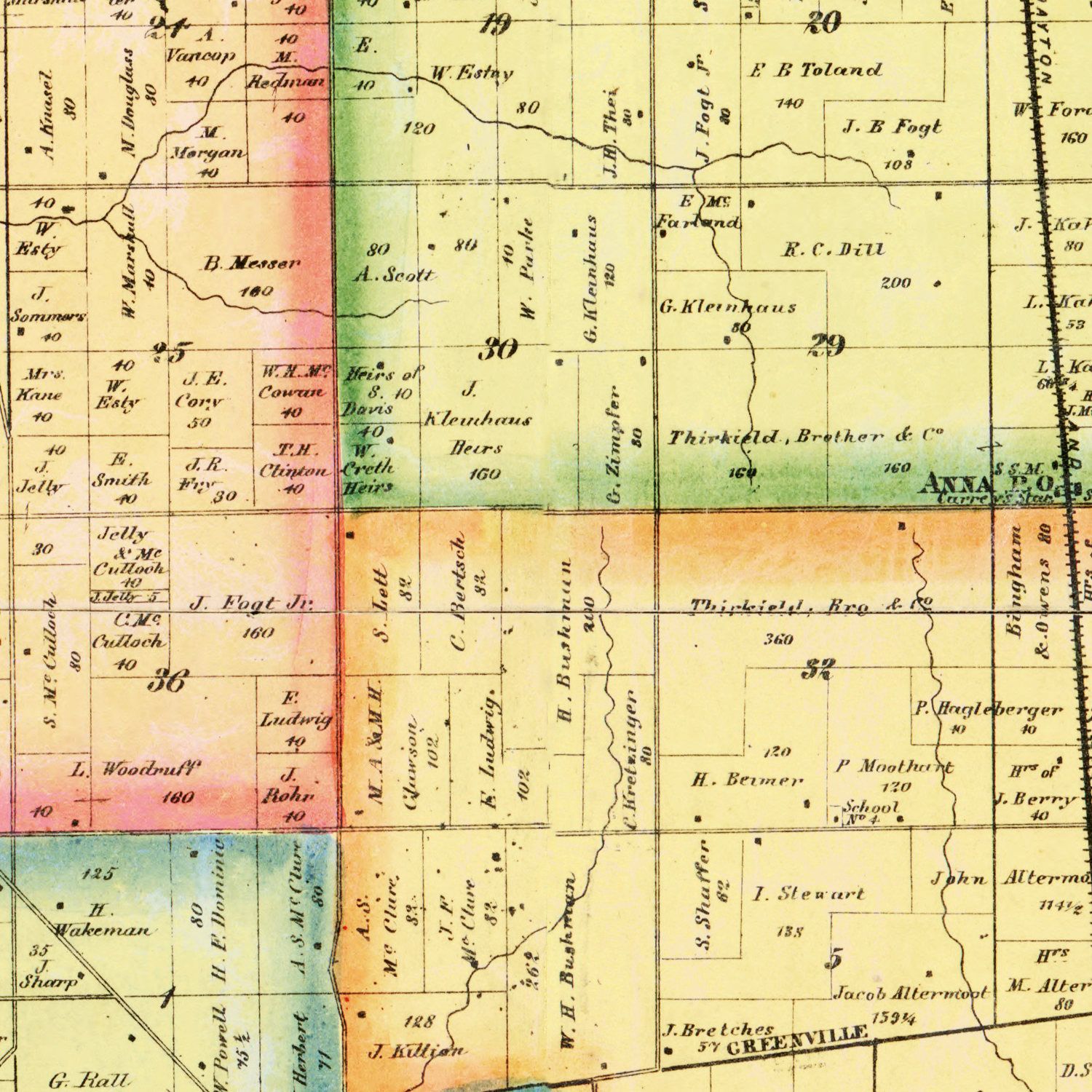 Vintage Map of Shelby County, Ohio 1865 6