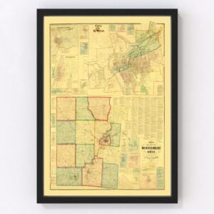 Vintage Map of Montgomery County, Ohio 1869