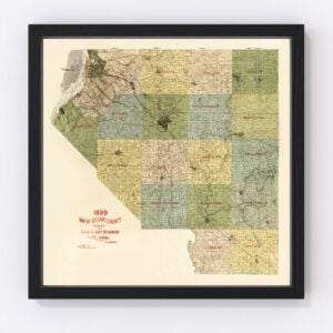 Vintage Map of St Clair County, Illinois 1899