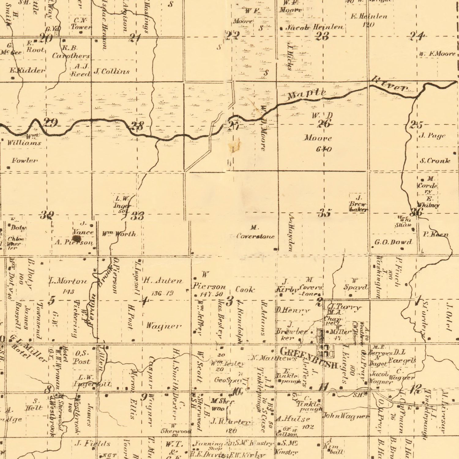 Vintage Map of Clinton County, Michigan 1864 18