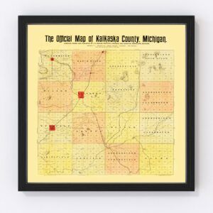 Vintage Map of Kalkaska County, Michigan 1898