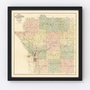 Vintage Map of La Crosse County, Wisconsin 1890