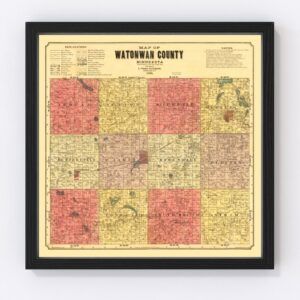 Vintage Map of Watonwan County, Minnesota 1898