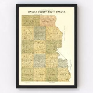 Vintage Map of Lincoln County, South Dakota 1900