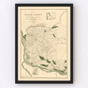 Vintage Map of Clark County, Washington 1888