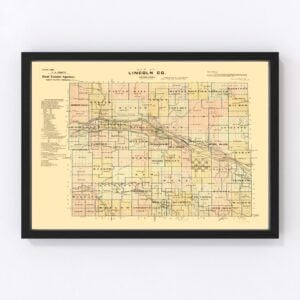 Vintage Map of Lincoln County, Nebraska 1894
