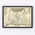 Vintage Map of Pennsylvania, 1687