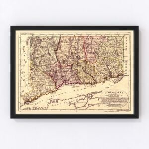 Vintage Map of Connecticut, 1796