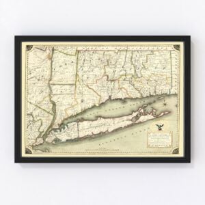 Vintage Map of New York, 1815