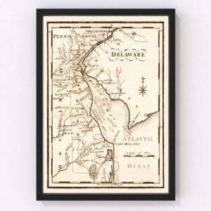 Vintage Map of Delaware, 1795