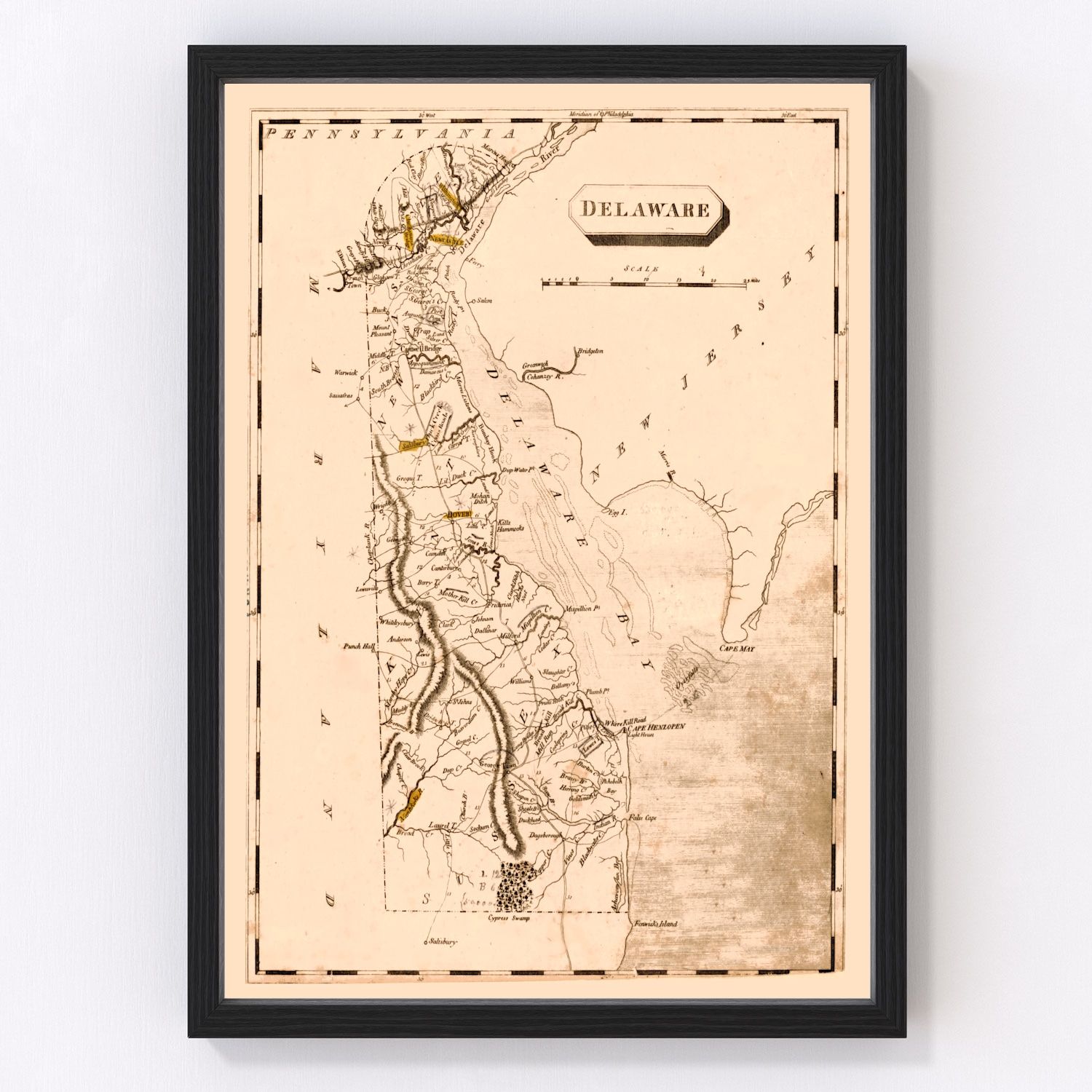 Vintage Map of Delaware, 1812 by Ted's Vintage Art