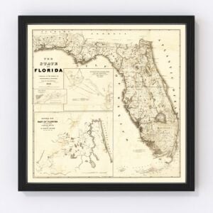 Vintage Map of Florida, 1846