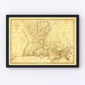 Vintage Map of Louisiana, 1820