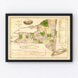 Vintage Map of New York, 1833