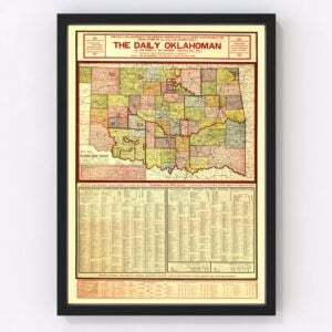 Vintage Map of Oklahoma, 1905