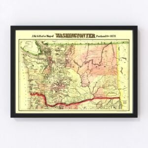 Vintage Map of Washington, 1878