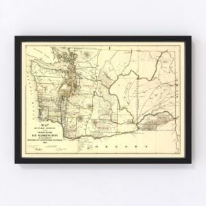 Vintage Map of Washington, 1866