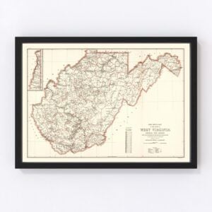 Vintage Map of West Virginia, 1918
