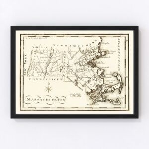 Vintage Map of Massachusetts, 1795