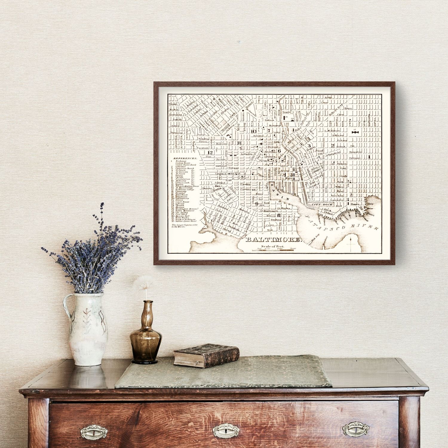 Vintage Map of Baltimore, Maryland 1837 by Ted's Vintage Art