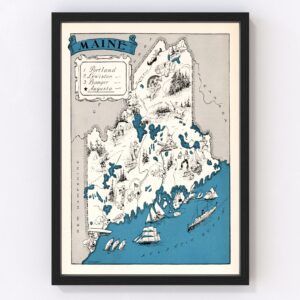 Vintage Map of Maine, 1931